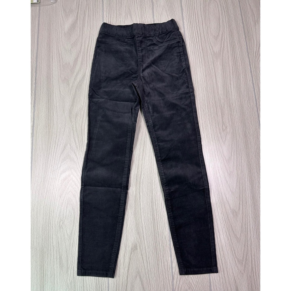 HM Kids black Corduroy Pull On Leggings Adjustable Waist Size 8‎ 8-9Y